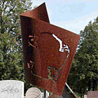 Abstract Rostig Metall an Grabstein